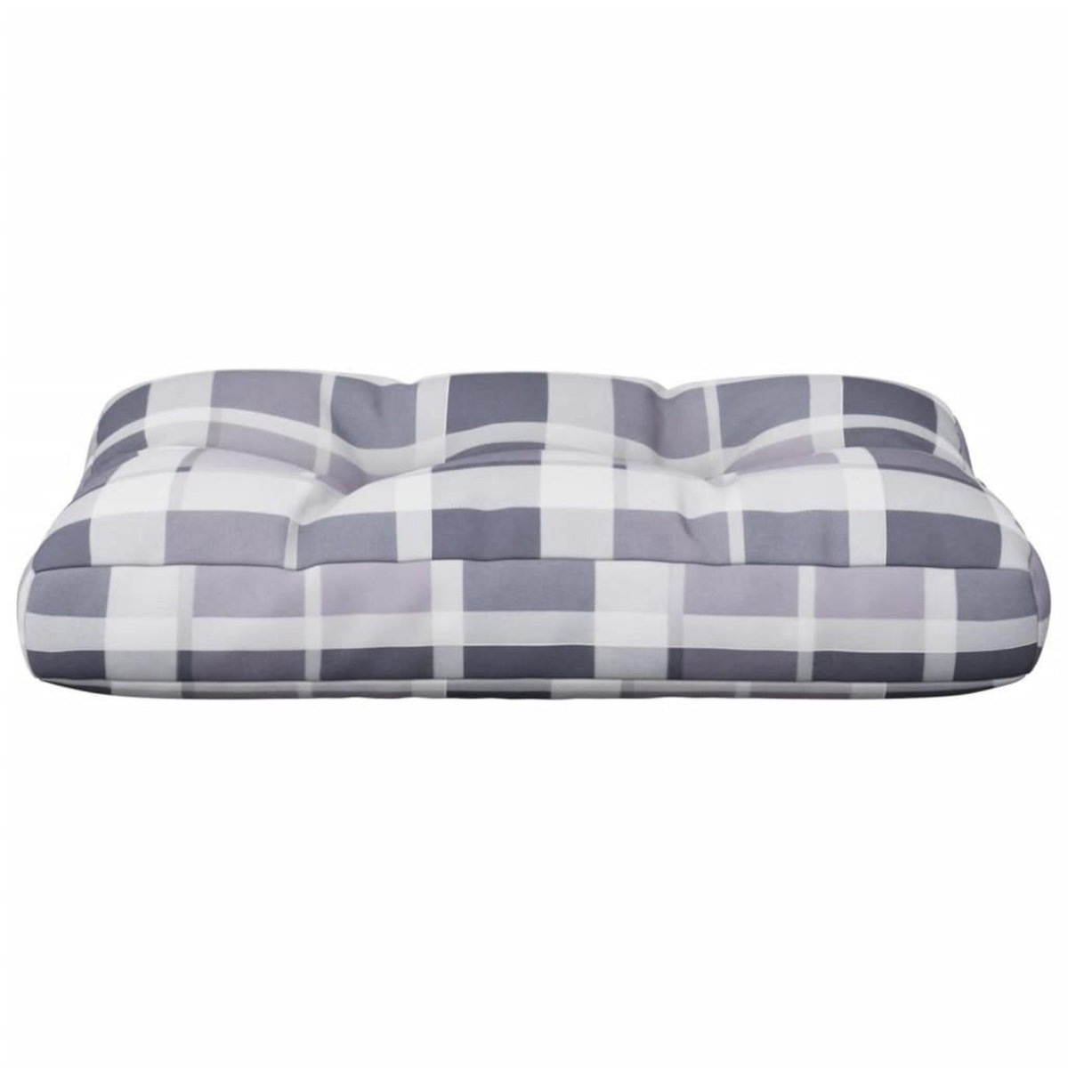 VIDAXL Coussin de palette motif a carreaux gris 50x40x12 cm tissu