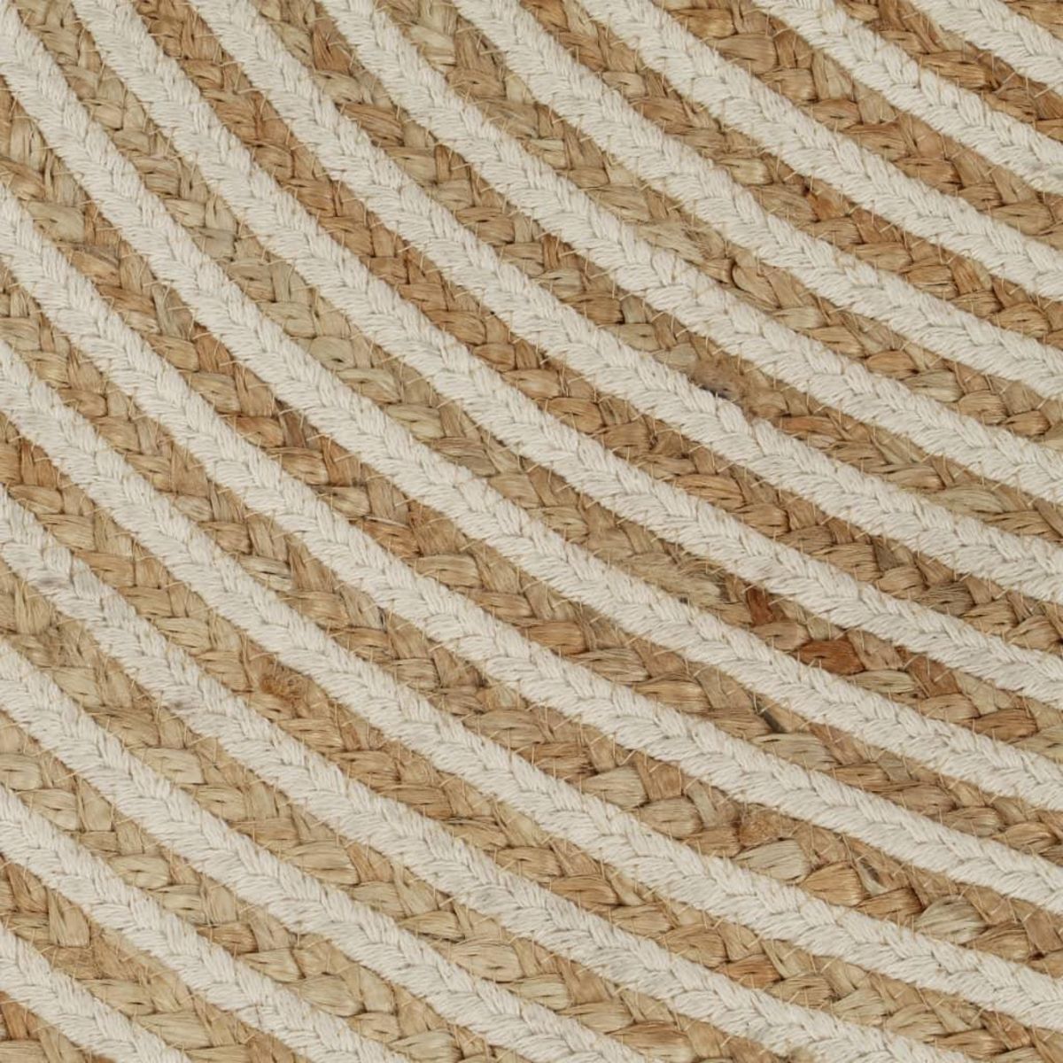 VIDAXL Tapis fait a la main Jute avec design de spirale Blanc 120 cm