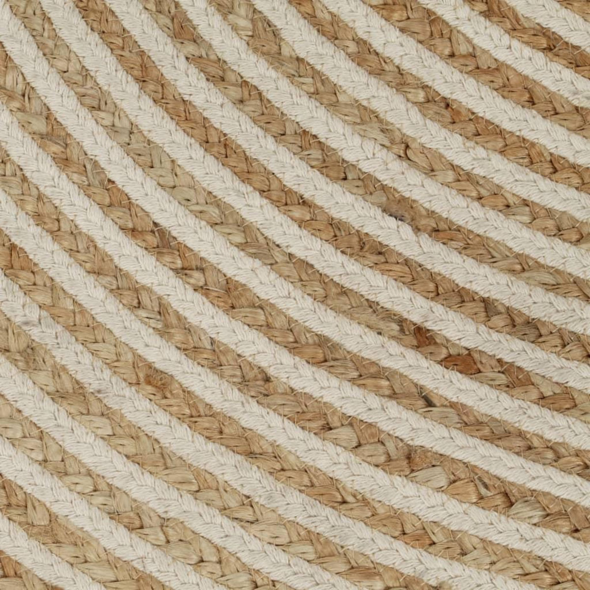 VIDAXL Tapis fait a la main Jute avec design de spirale Blanc 120 cm