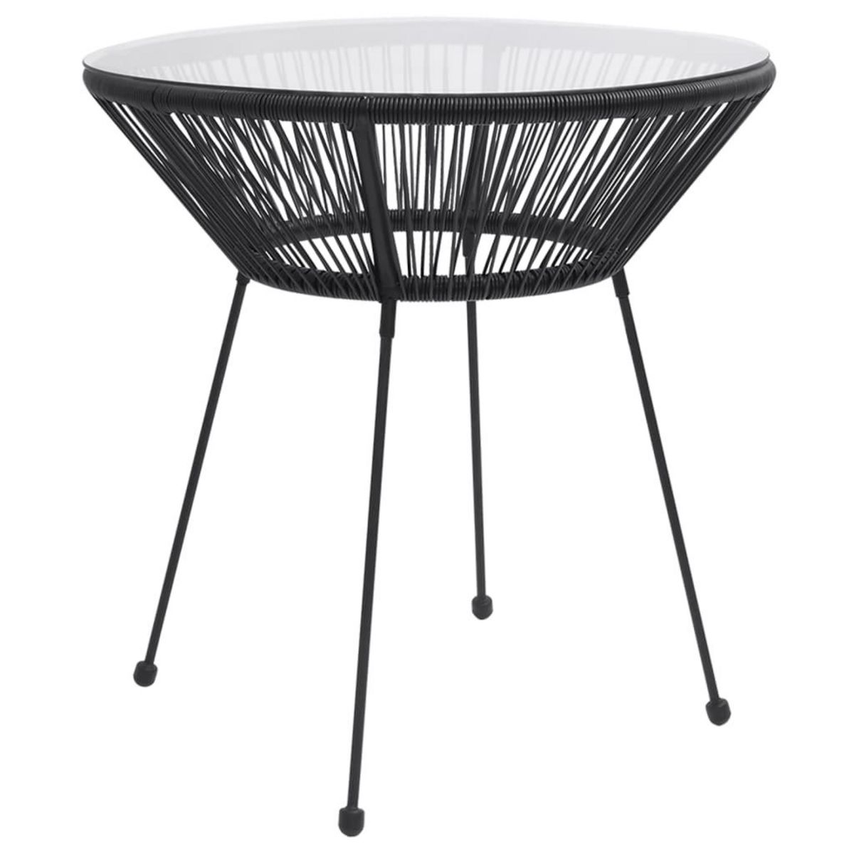 VIDAXL Ensemble a manger de jardin 3 pcs Noir