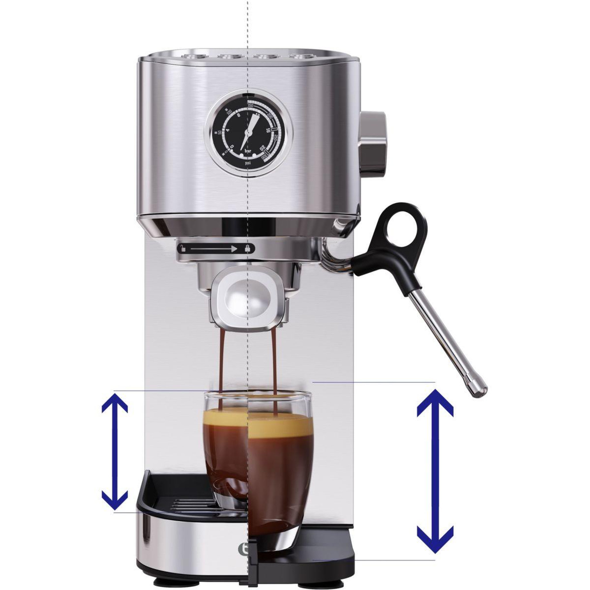 Voir la diapositive 4 : ESSENTIEL B Machine à expresso exp3 19 bars de pression et buse vapeur cappuccino