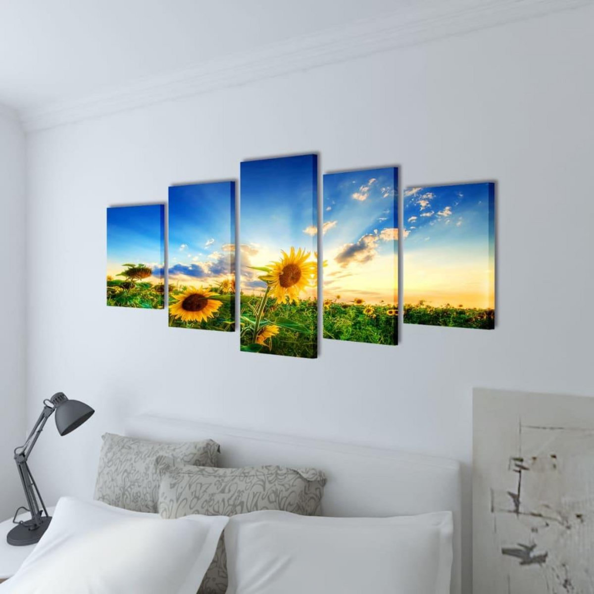 VIDAXL Set de toiles murales imprimees Tournesols 200 x 100 cm