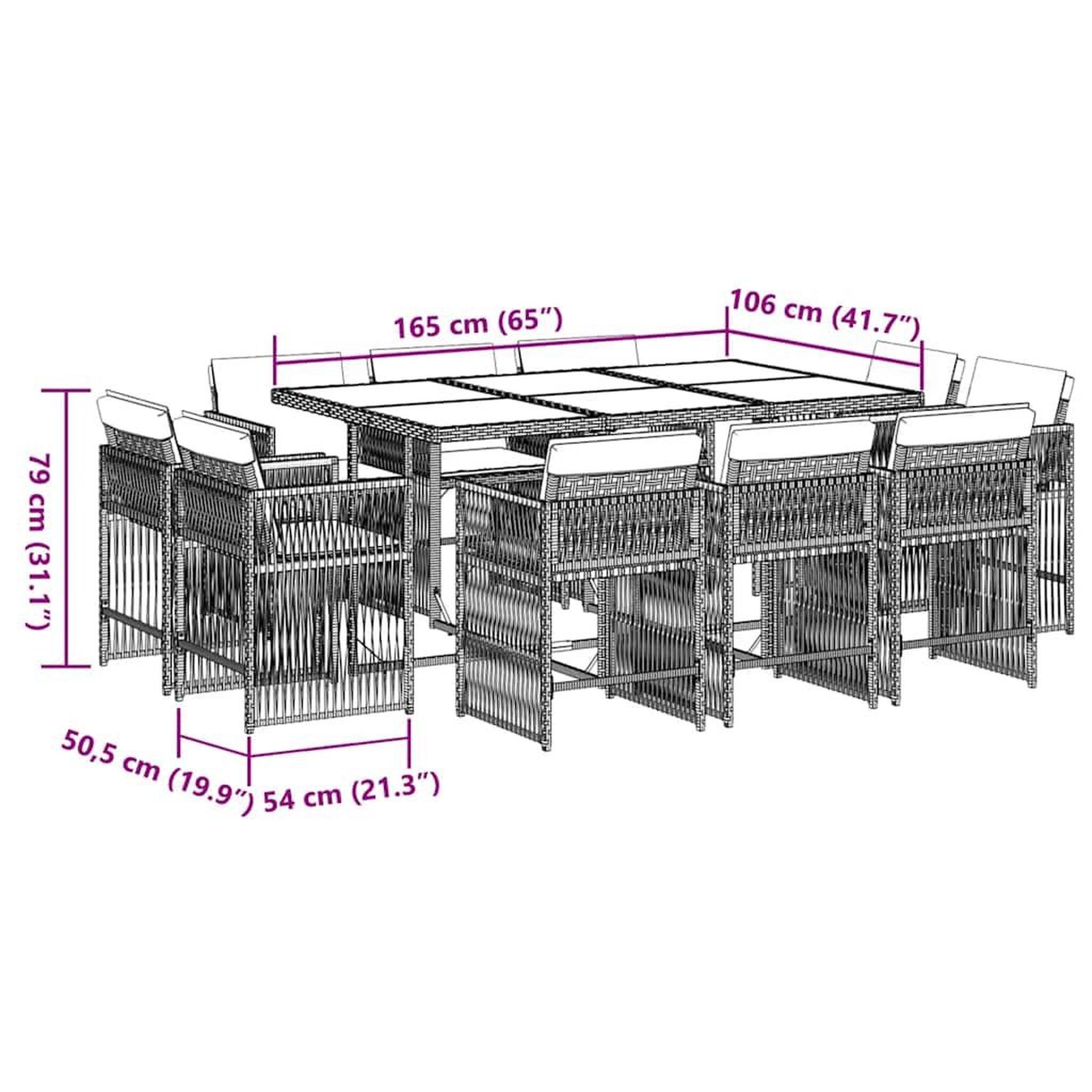 Voir la diapositive 6 : VIDAXL Ensemble a manger de jardin 11 pcs coussins noir resine tressee