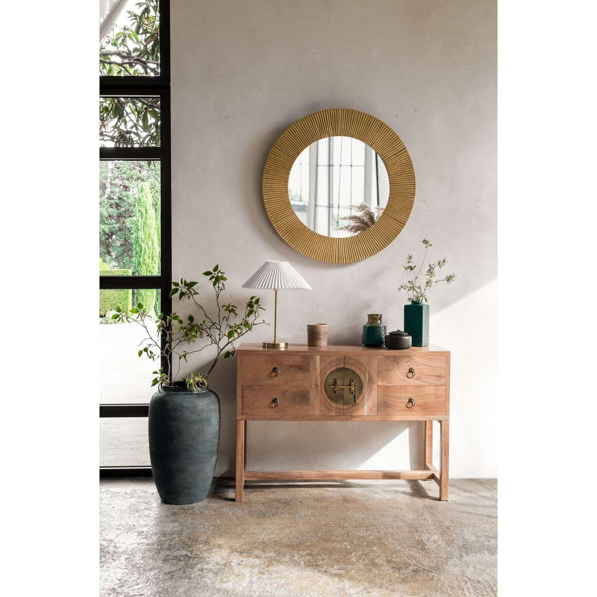Voir la diapositive 2 : ATMOSPHERA Console 2 portes et 4 tiroirs en bois JILING - Marron
