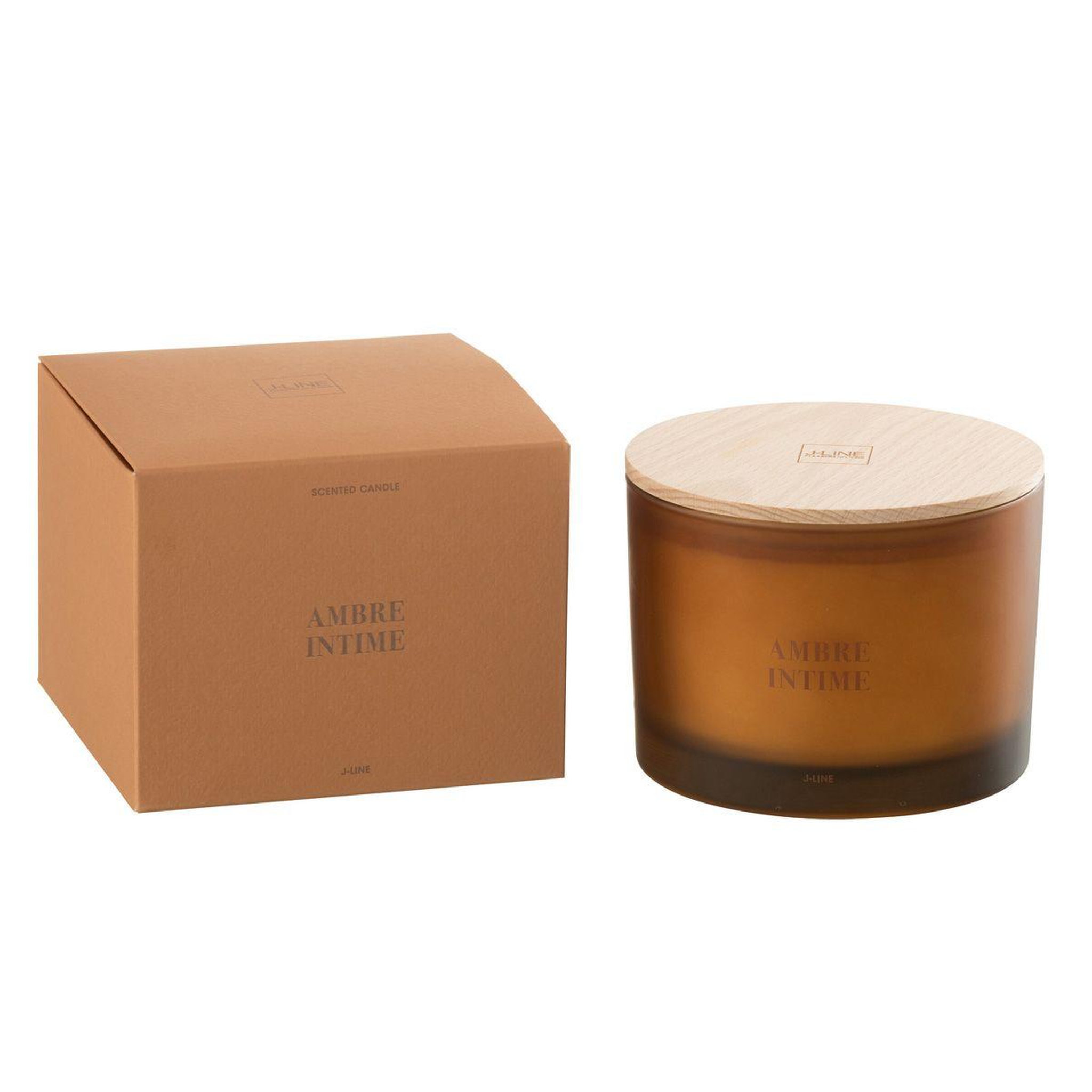 Voir la diapositive 2 : J-LINE Bougie parfumée  accords essentiels  10cm ambre intime