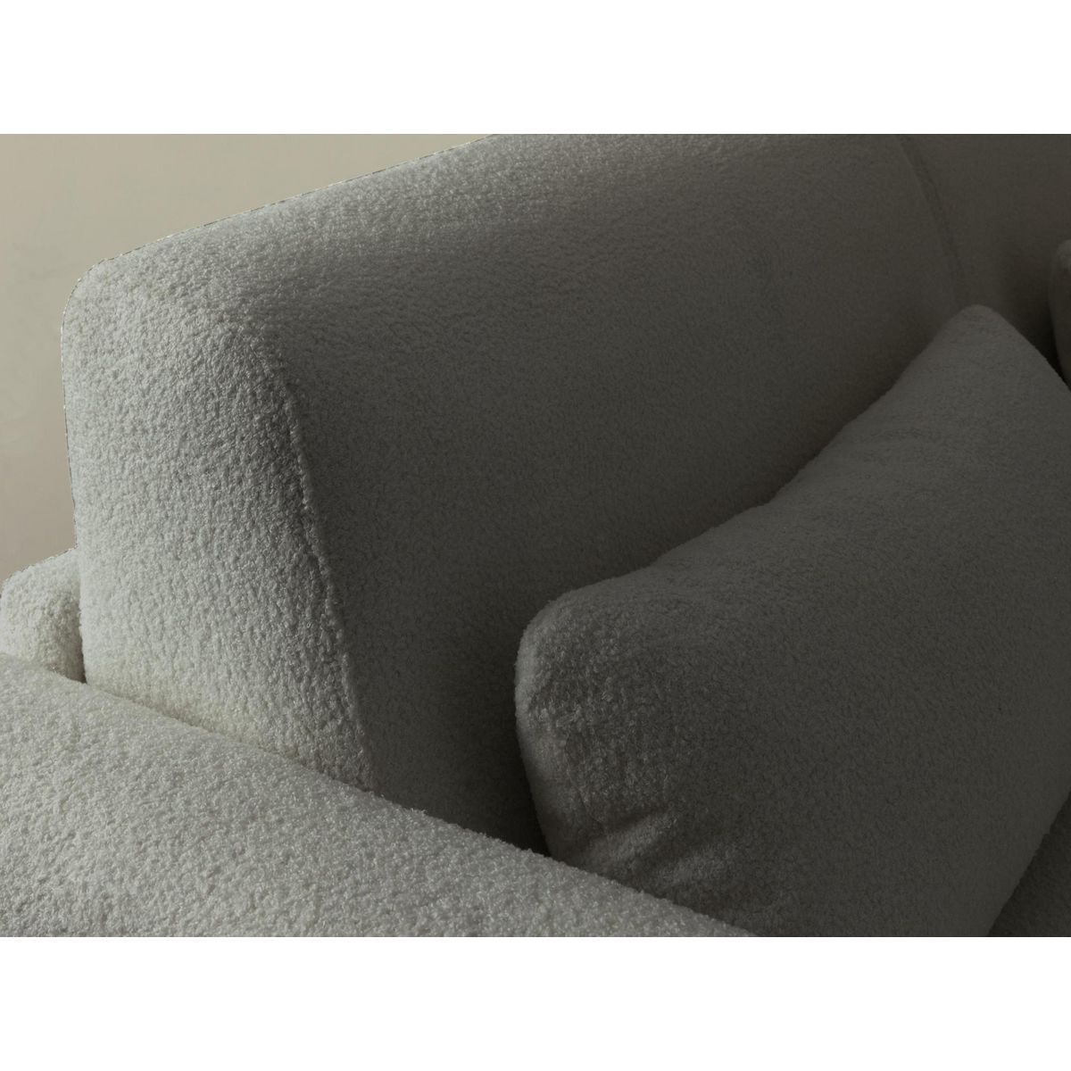 LISA DESIGN Owen - canapé 3 places convertible express couchage quotidien 140 cm matelas 12 cm en tissu bouclette