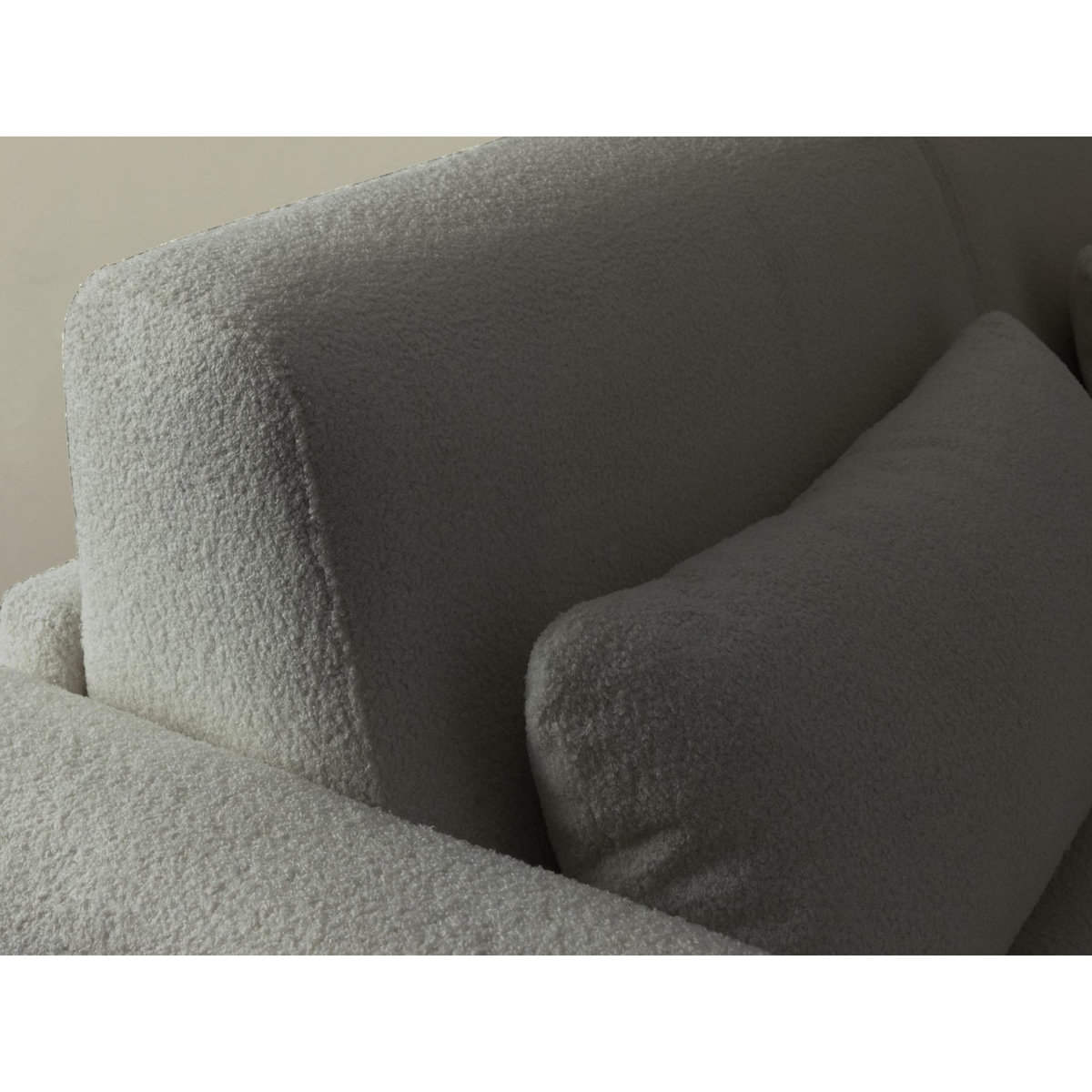 LISA DESIGN Owen - canapé 3 places convertible express couchage quotidien 140 cm matelas 12 cm en tissu bouclette