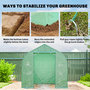 Voir la diapositive 4 : OUTSUNNY Serre tunnel de jardin étagères 6 fenêtres bâche PE acier vert