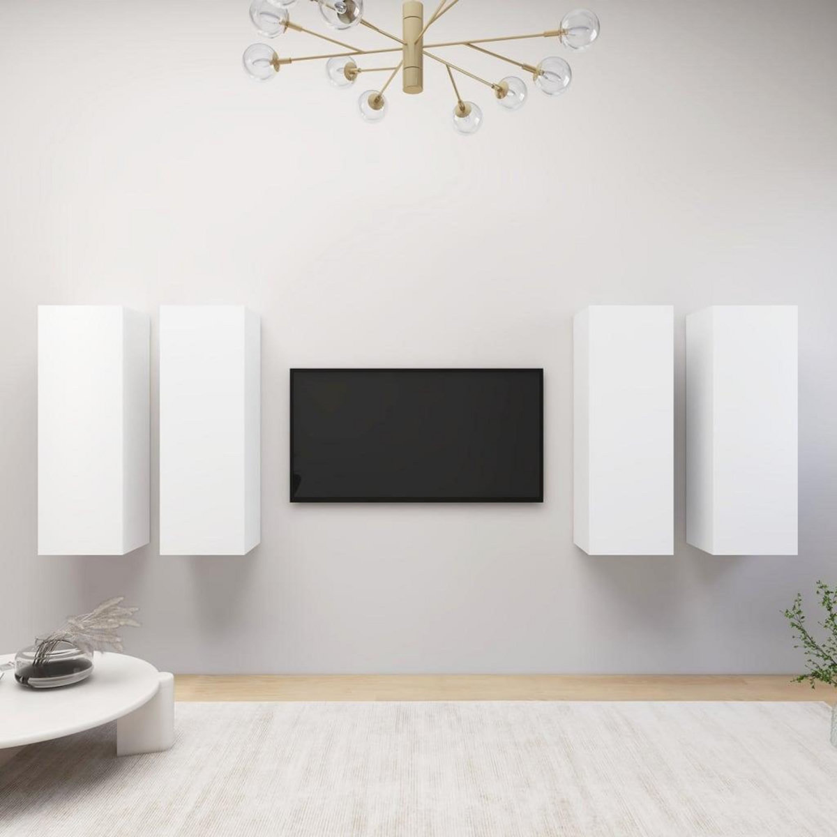 VIDAXL Meubles TV 4 pcs Blanc 30,5x30x90 cm Bois d'ingenierie