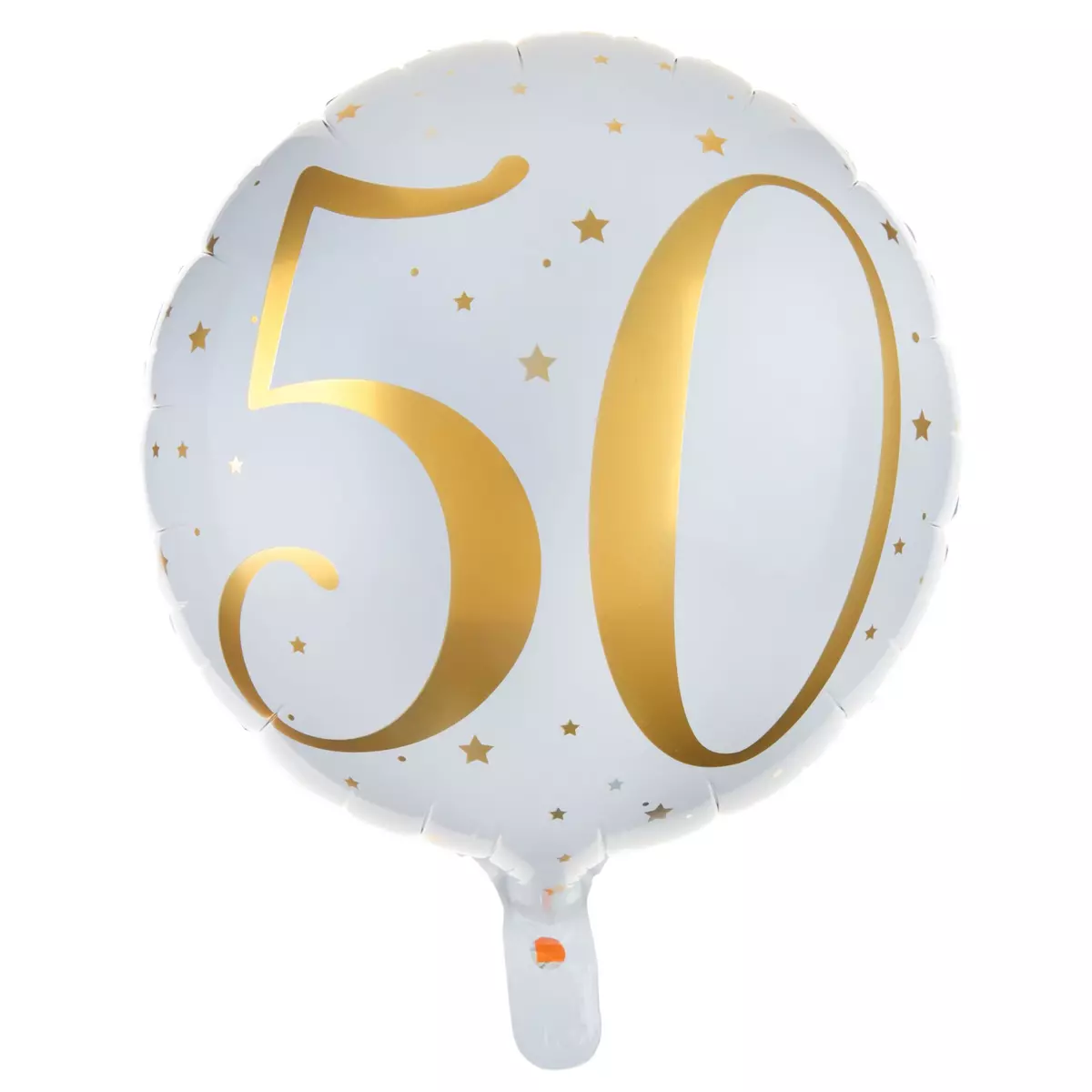  Ballon Aluminium 50 ans Joyeux Anniversaire Blanc et Or