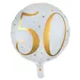  Ballon Aluminium 50 ans Joyeux Anniversaire Blanc et Or