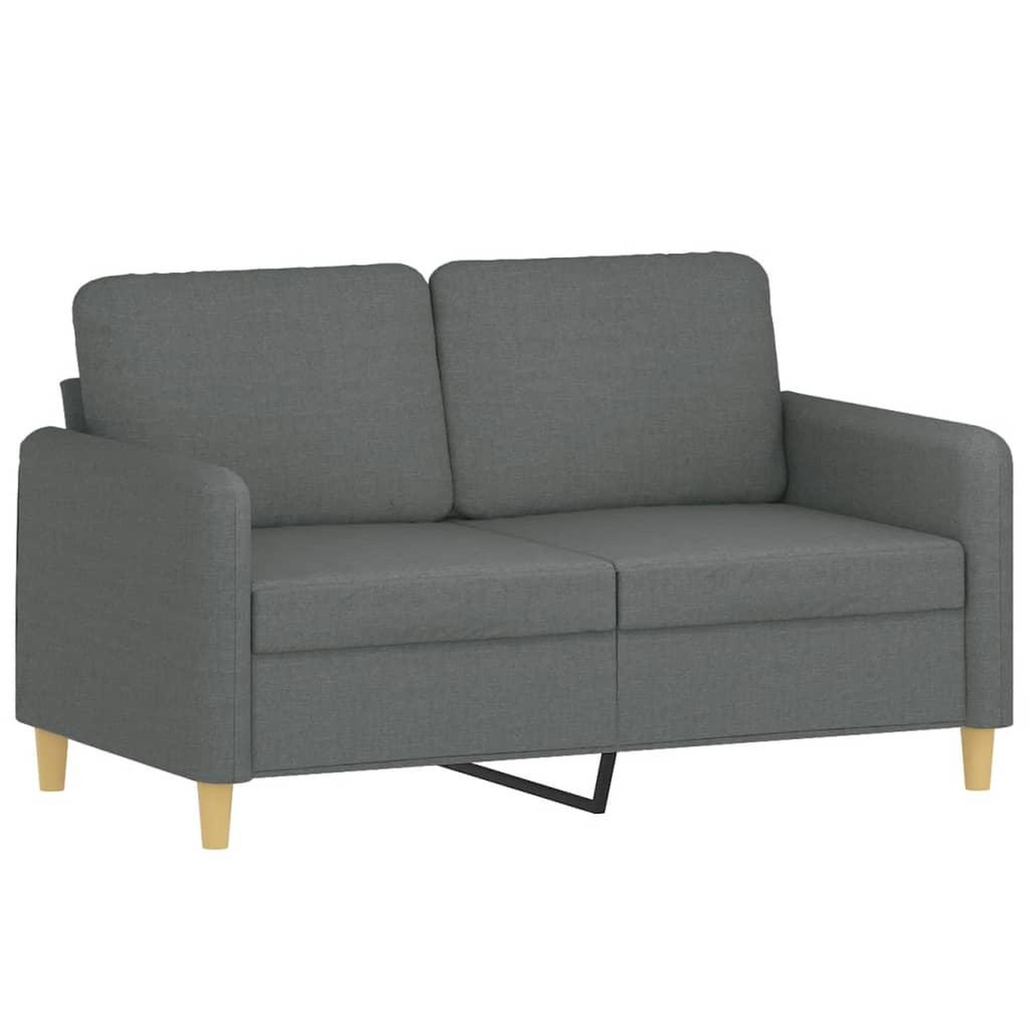 Voir la diapositive 3 : VIDAXL Ensemble de canapes 2 pcs avec coussins Gris fonce Tissu