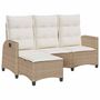 Voir la diapositive 2 : VIDAXL Canape de jardin inclinable coussins forme de L beige polyrotin