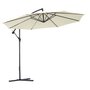 OUTSUNNY Parasol déporté octogonal inclinable rabattable diamètre 3 m parasol de jardin avec pied en croix crème