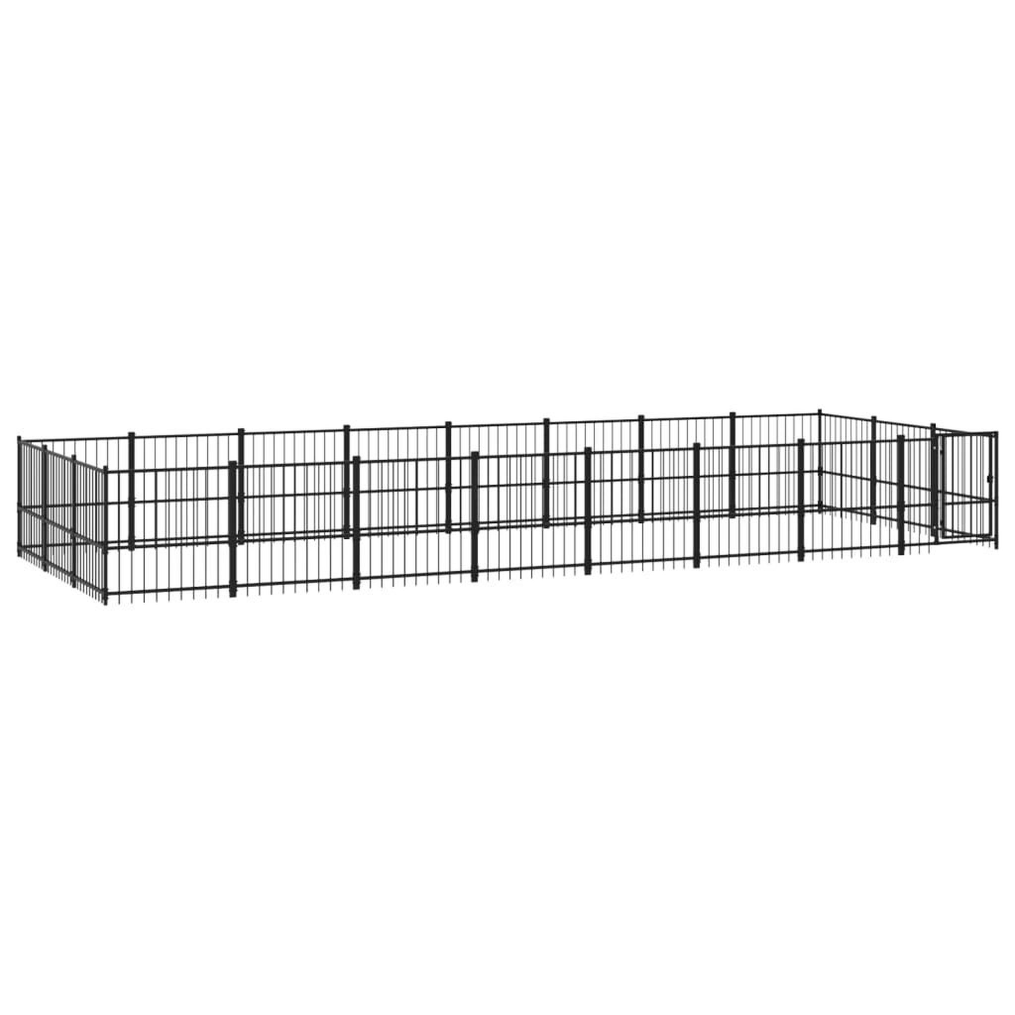 Voir la diapositive 2 : VIDAXL Chenil d'exterieur pour chiens Acier 22,58 m²