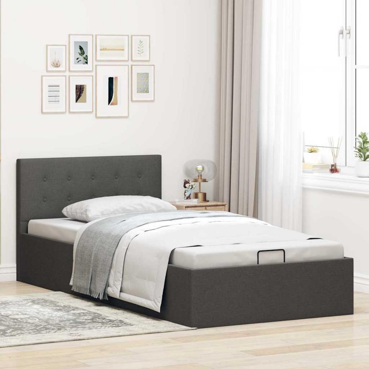VIDAXL Cadre de lit a rangement hydraulique sans matelas 100x200 cm