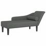 Voir la diapositive 2 : VIDAXL Chaise longue avec coussins gris fonce tissu