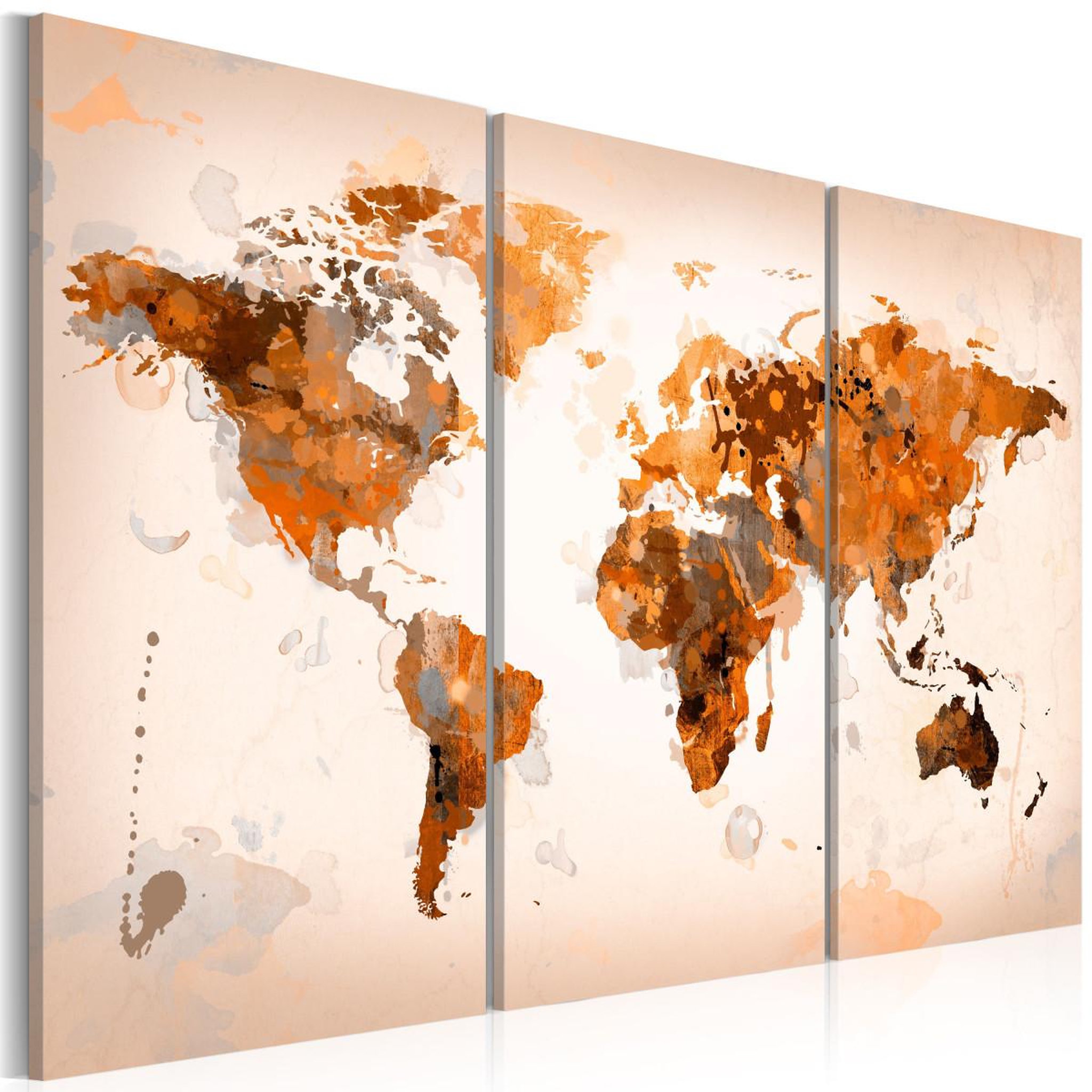 Paris Prix Tableau 3 panneaux  map of the world desert storm. Coloris disponibles : Multicolore