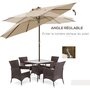 Voir la diapositive 3 : OUTSUNNY Parasol inclinable de jardin Ø 2,63 m métal polyester beige