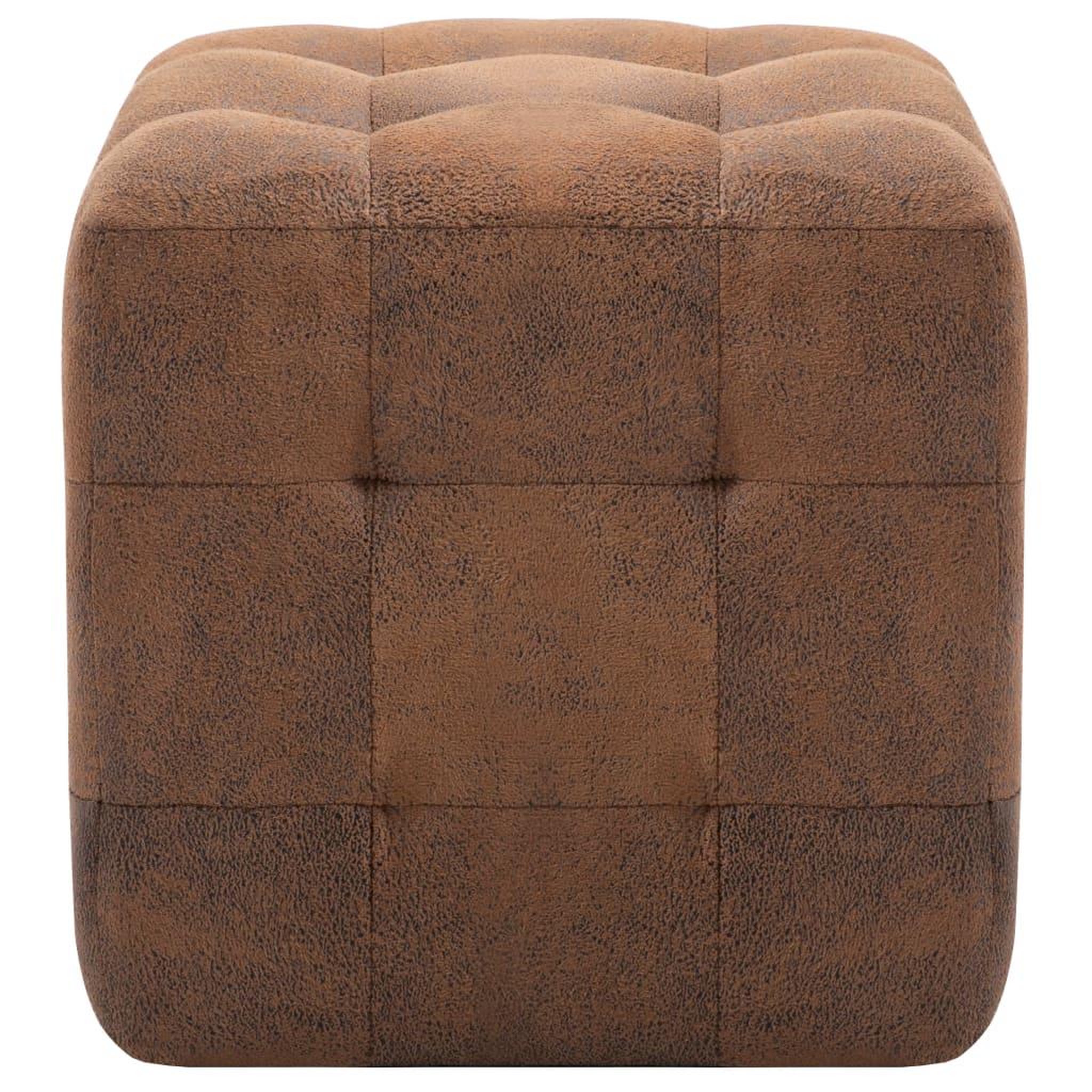 Voir la diapositive 3 : VIDAXL 2 pcs Poufs Marron 30 x 30 x 30 cm Similicuir daim