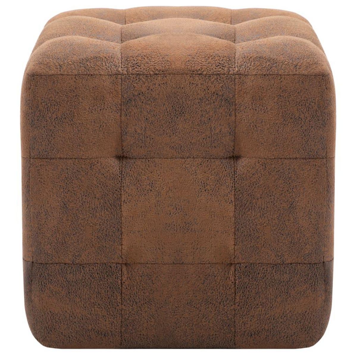 VIDAXL 2 pcs Poufs Marron 30 x 30 x 30 cm Similicuir daim