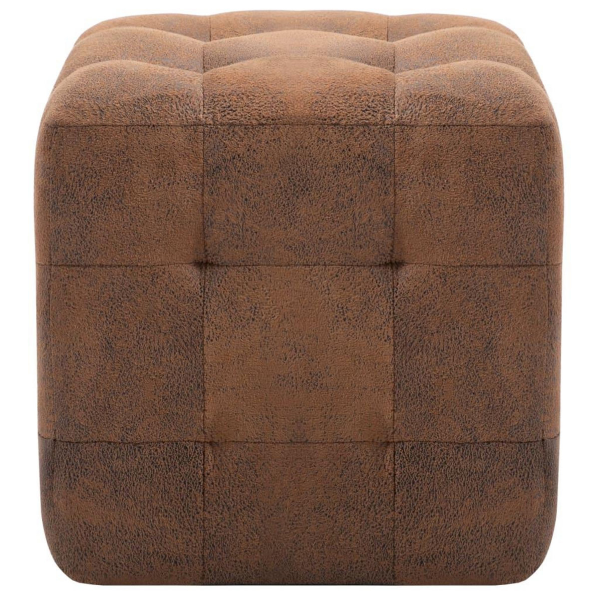 VIDAXL 2 pcs Poufs Marron 30 x 30 x 30 cm Similicuir daim