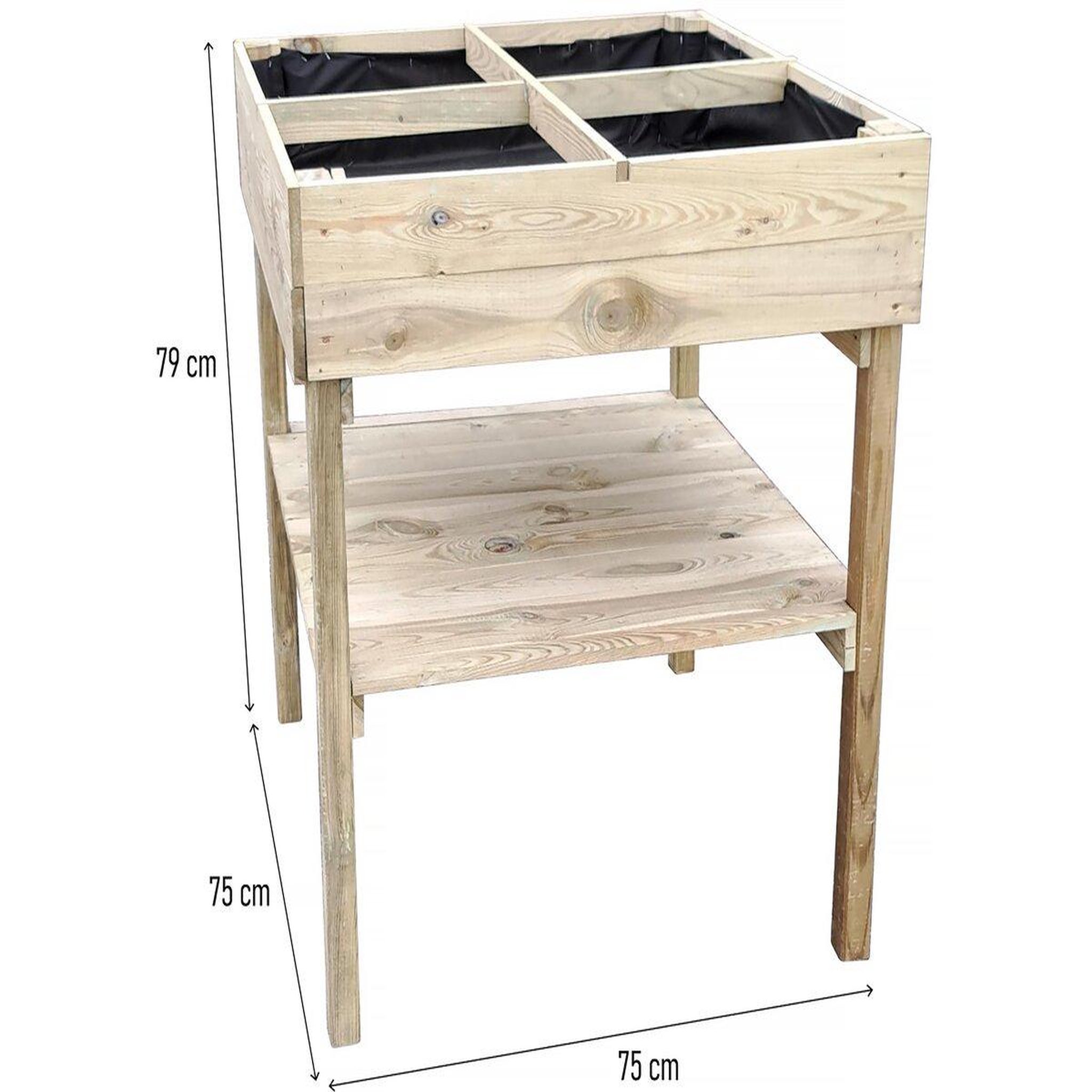 Voir la diapositive 2 : Habitat et Jardin Carré potager  Naturalia  surélevé en bois  - 80 x 80  x 100 cm