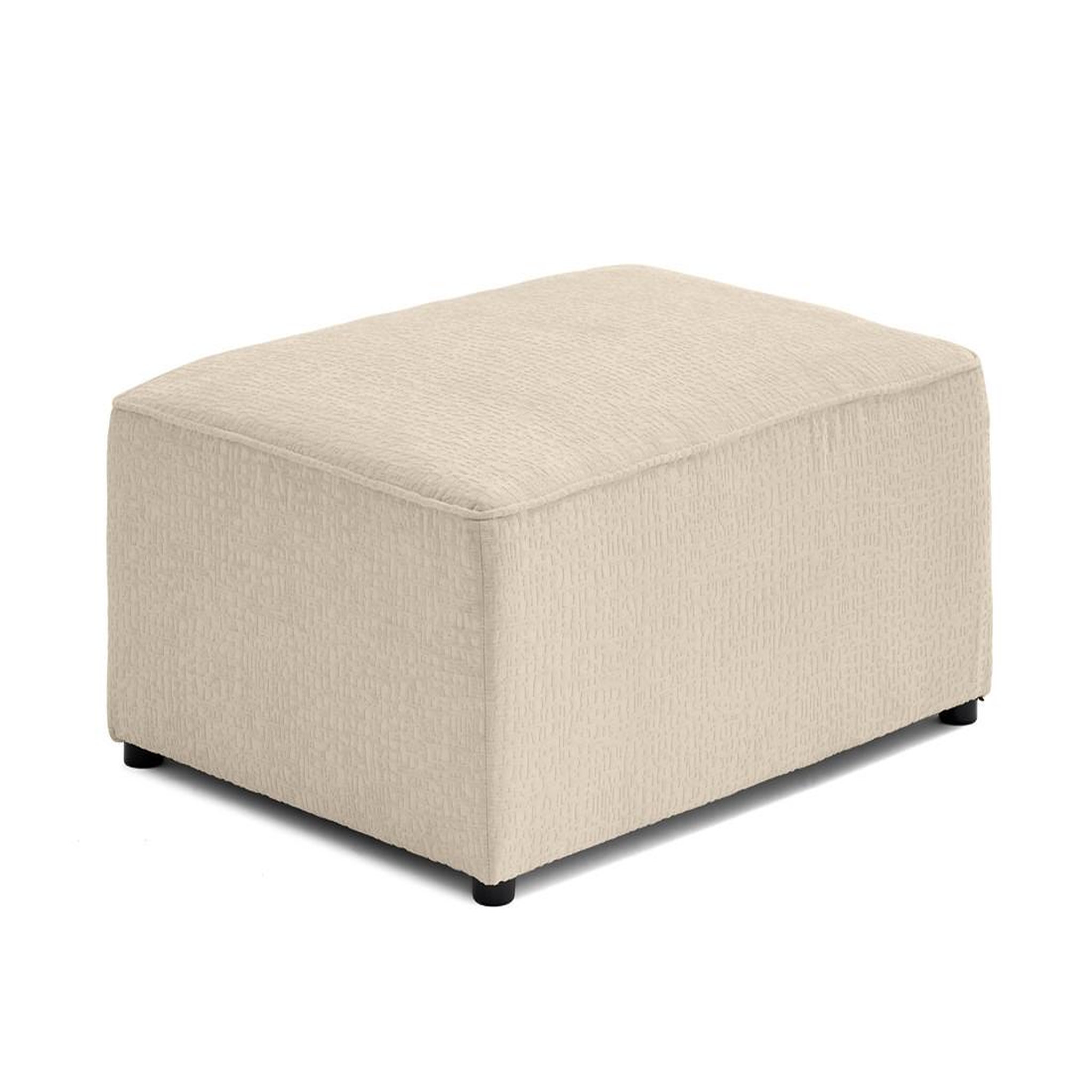Voir la diapositive 3 : BEST MOBILIER Topaze - pouf - en tissu velours relief