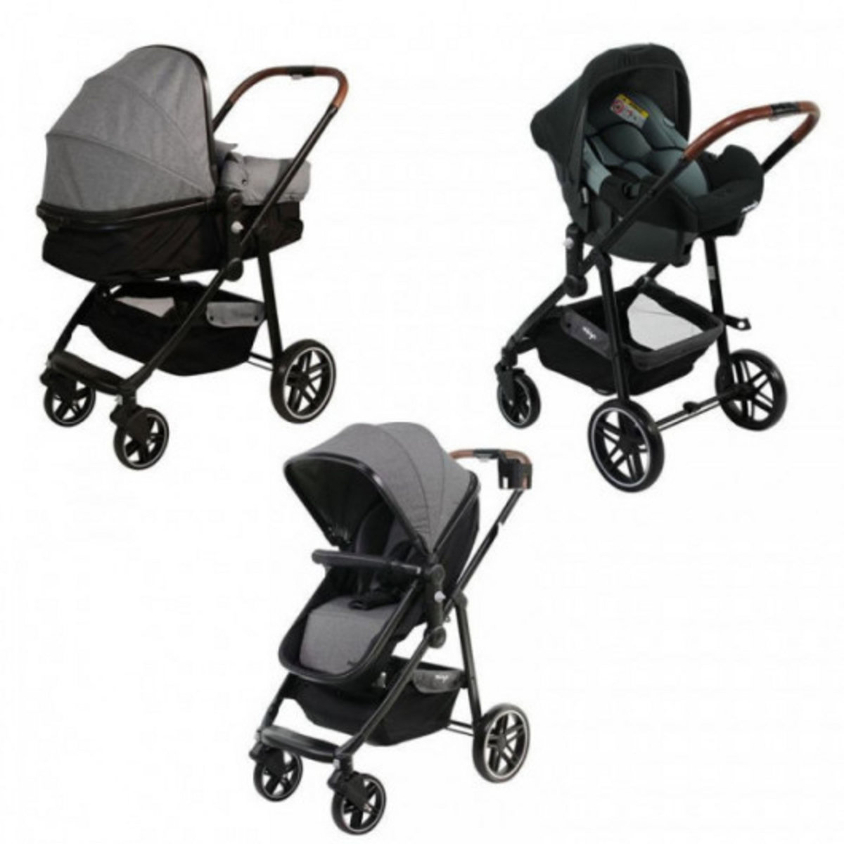 NANIA Poussette combinée 3 en 1 ROMY  Siège auto BEONE Grp 0+