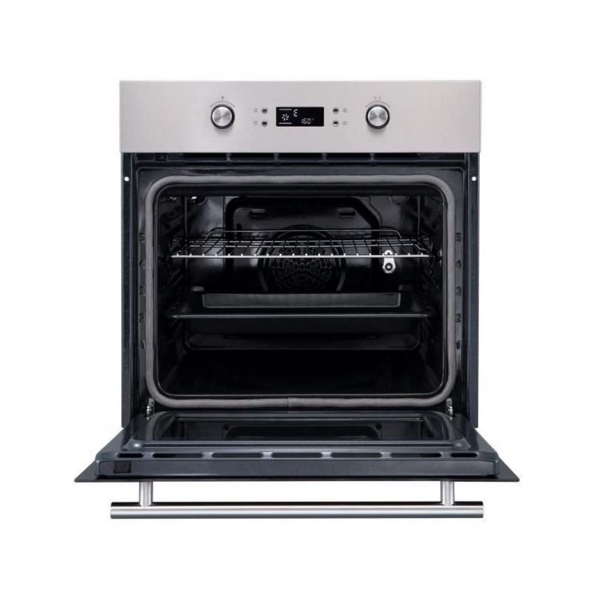 CONTINENTAL EDISON Four encastrable catalyse - Chaleur tournante - CONTINENTAL EDISON - F80CBIX - Noir et inox - L59,5 x H59,6 x P 54,68cm