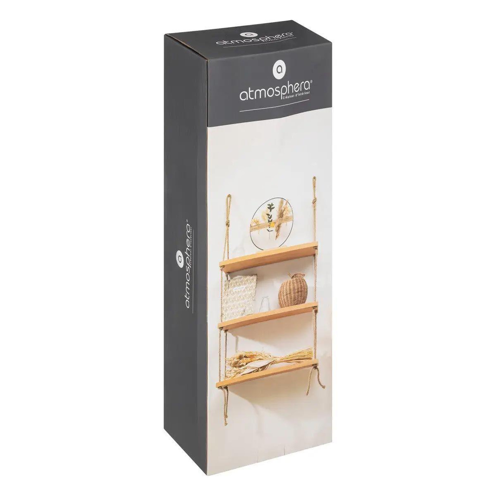 Voir la diapositive 2 : ATMOSPHERA Étagère murale 3 niveaux  lour  104cm beige