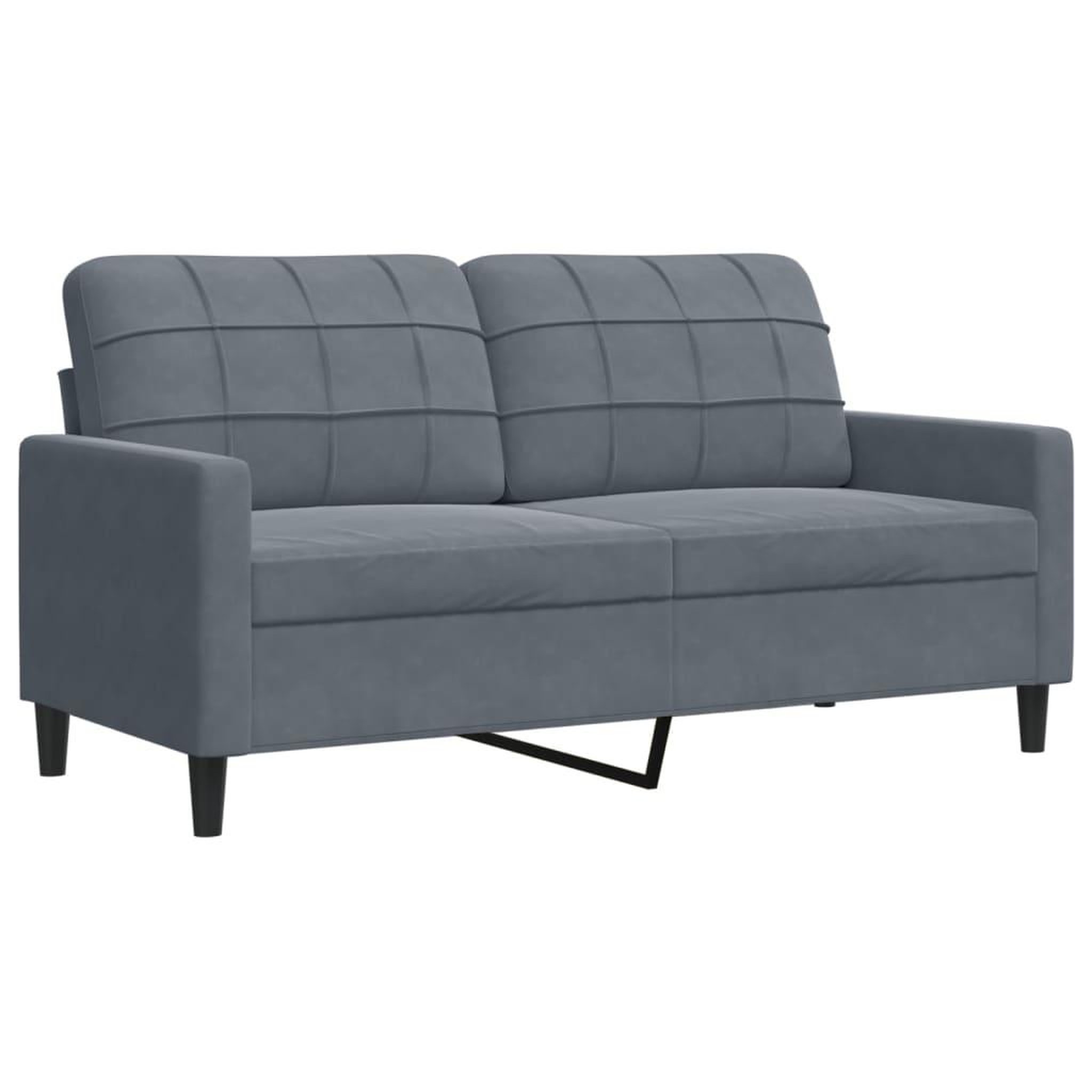 Voir la diapositive 4 : VIDAXL Ensemble de canapes 3 pcs avec coussins Gris fonce Velours