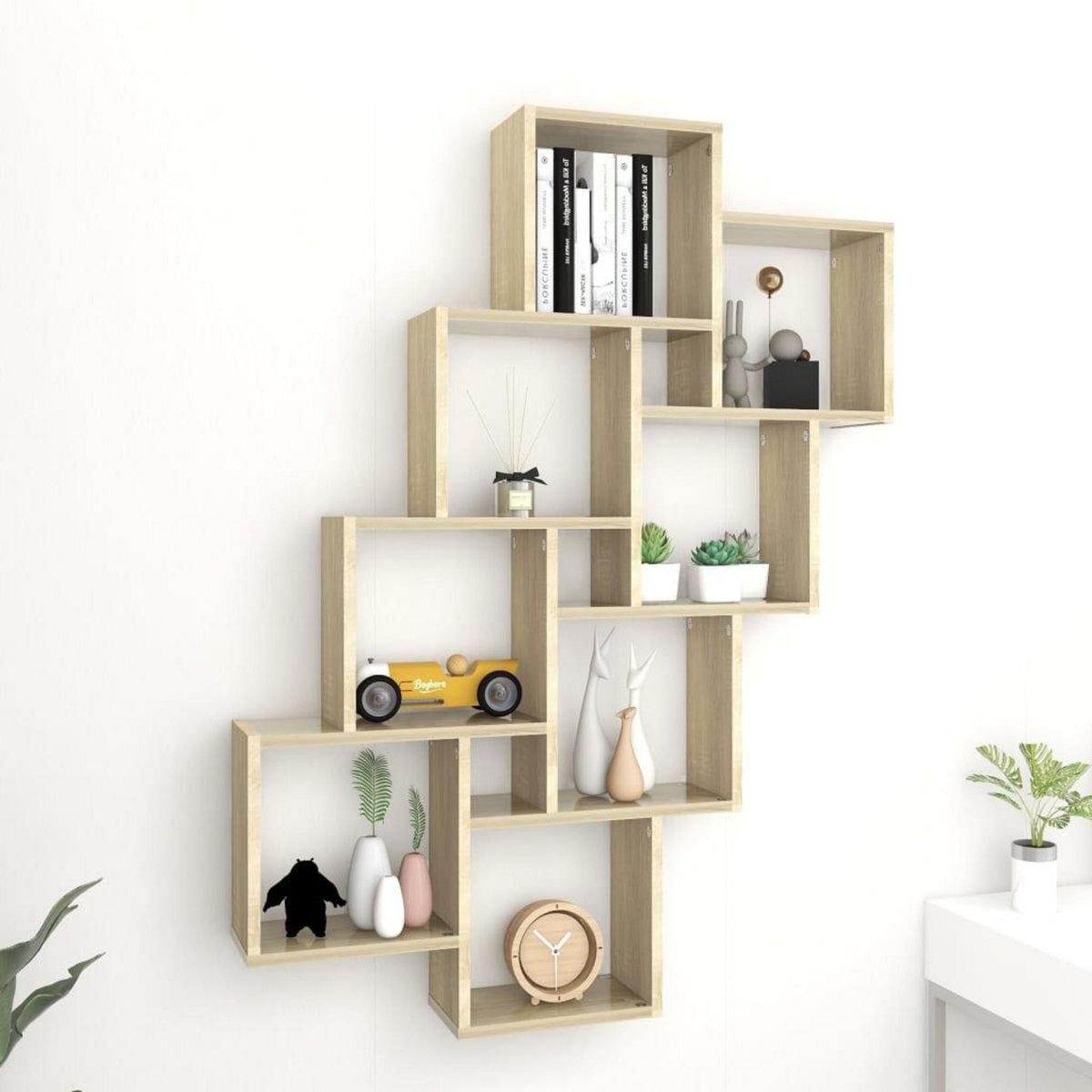VIDAXL Etagere murale cube Chene sonoma 90x15x119 cm Bois d'ingenierie
