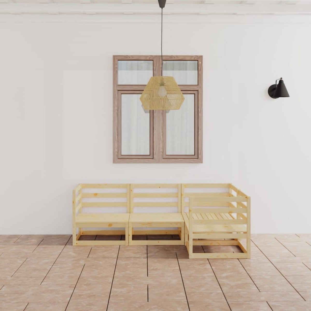 VIDAXL Salon de jardin 4 pcs Bois de pin massif