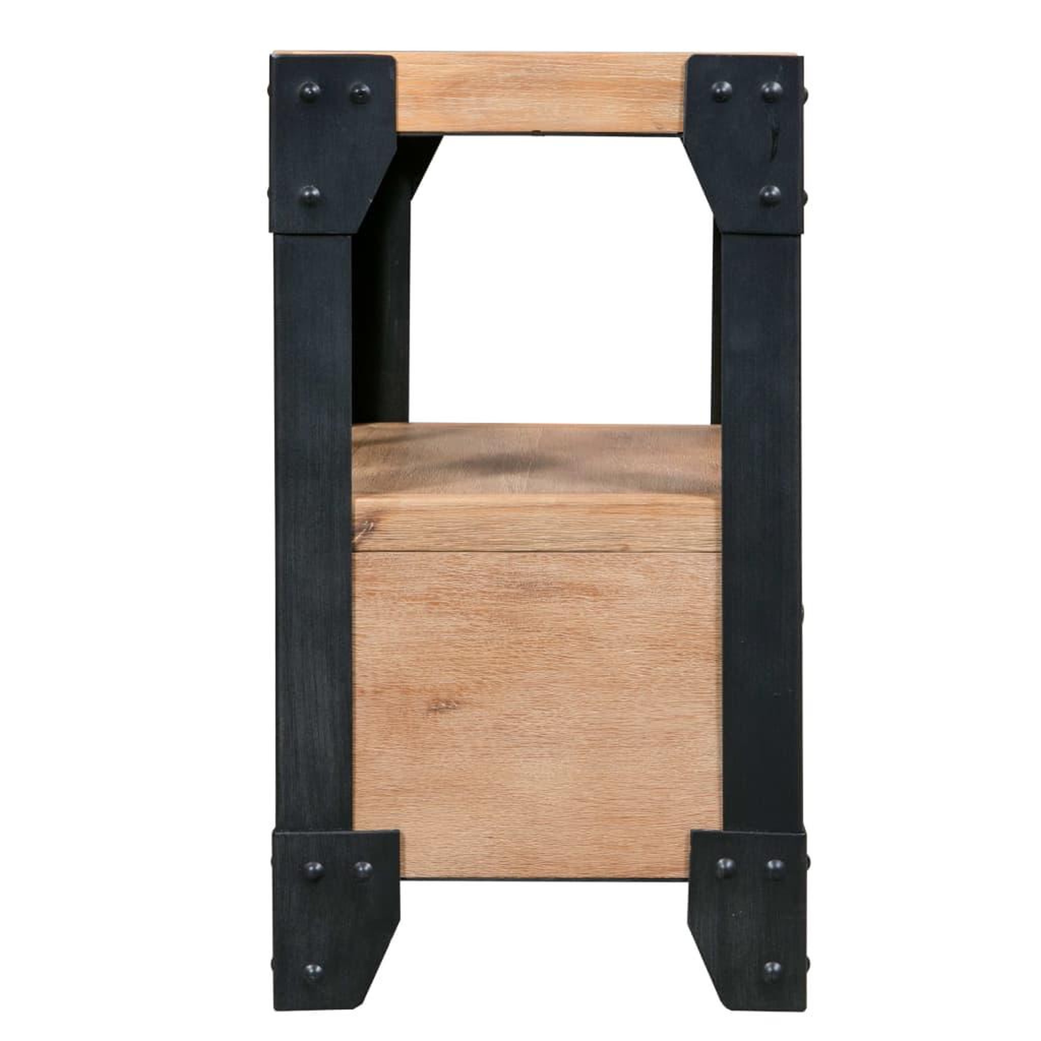 Voir la diapositive 4 : VIDAXL Tables de chevet 2 pcs Bois d'acacia massif Acier 40x30x54 cm