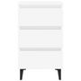 Voir la diapositive 4 : VIDAXL Table de chevet avec pieds en metal blanc 40x35x69 cm