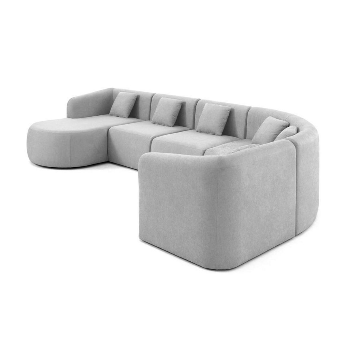 LISA DESIGN Ikare - canapé modulable d'angle gauche - 6 places - en tissu