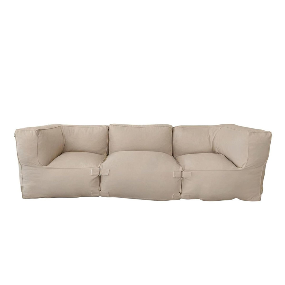 CONCEPT USINE Salon de jardin modulable 3 places beige en tissu déperlant PRAIANO