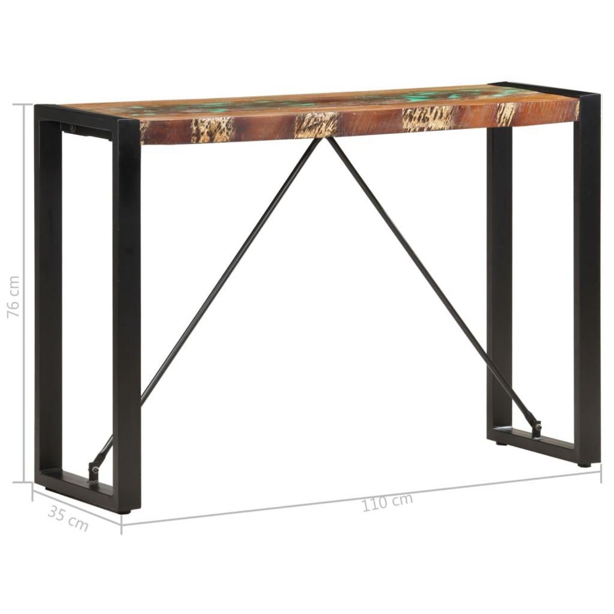 VIDAXL Table console 110x35x76 cm Bois de recuperation massif