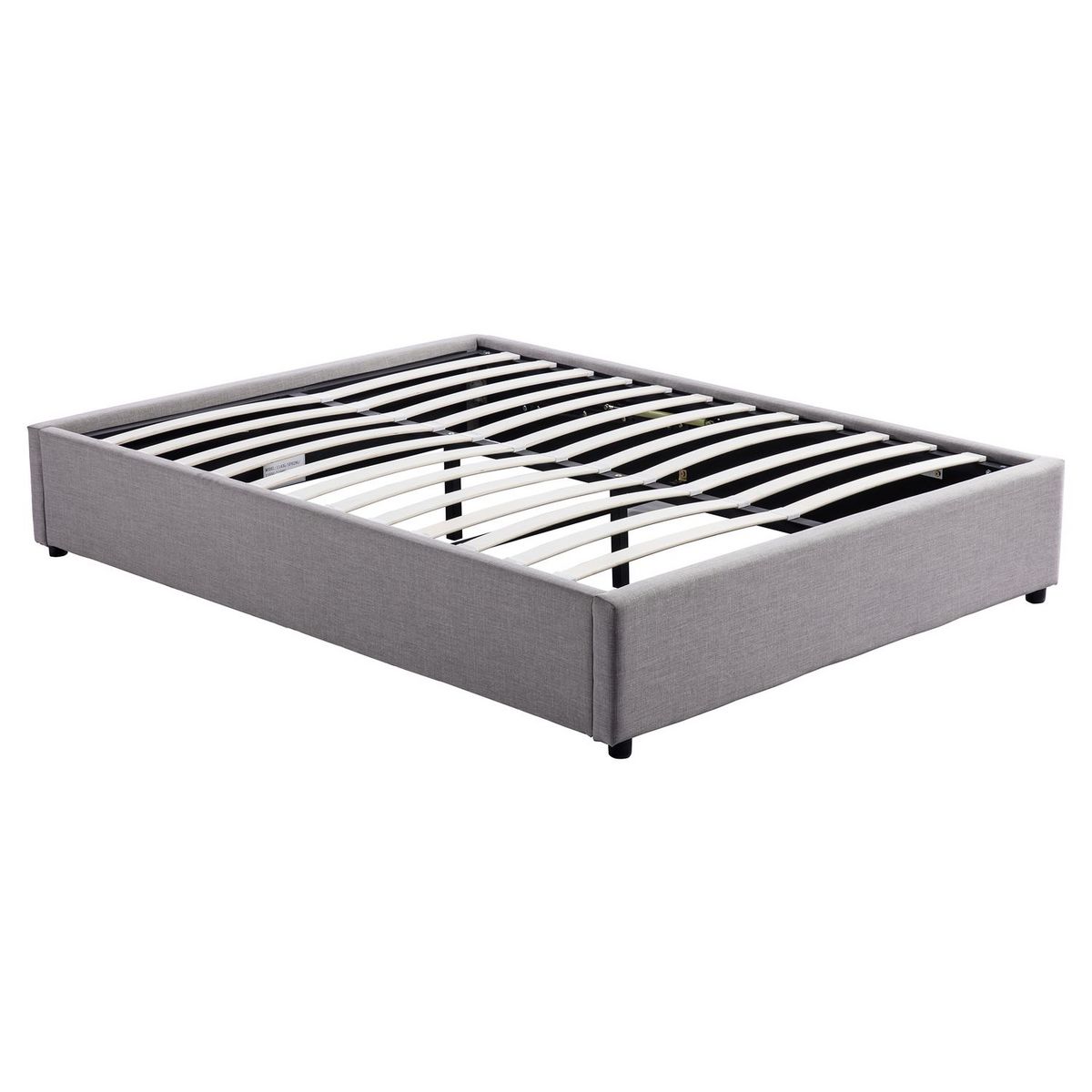 Lit coffre tissu avec sommier relevable 160x200 cm LEO