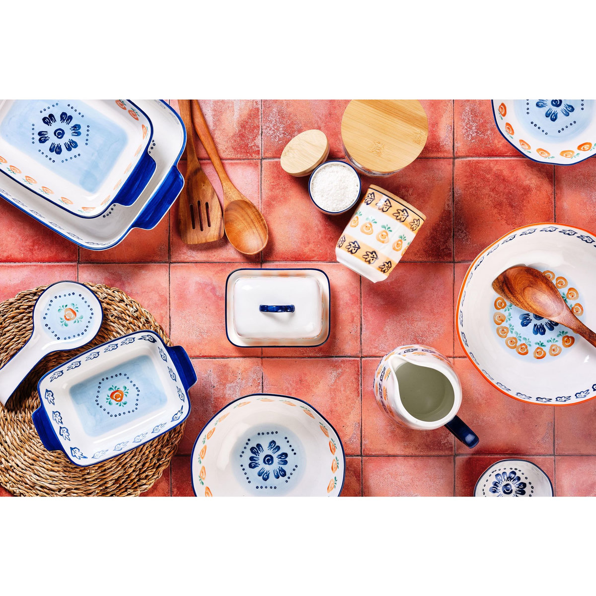 BJORN Plateau de service NAPOLI 36,5 x 22cm - 2 pièces - Agrume