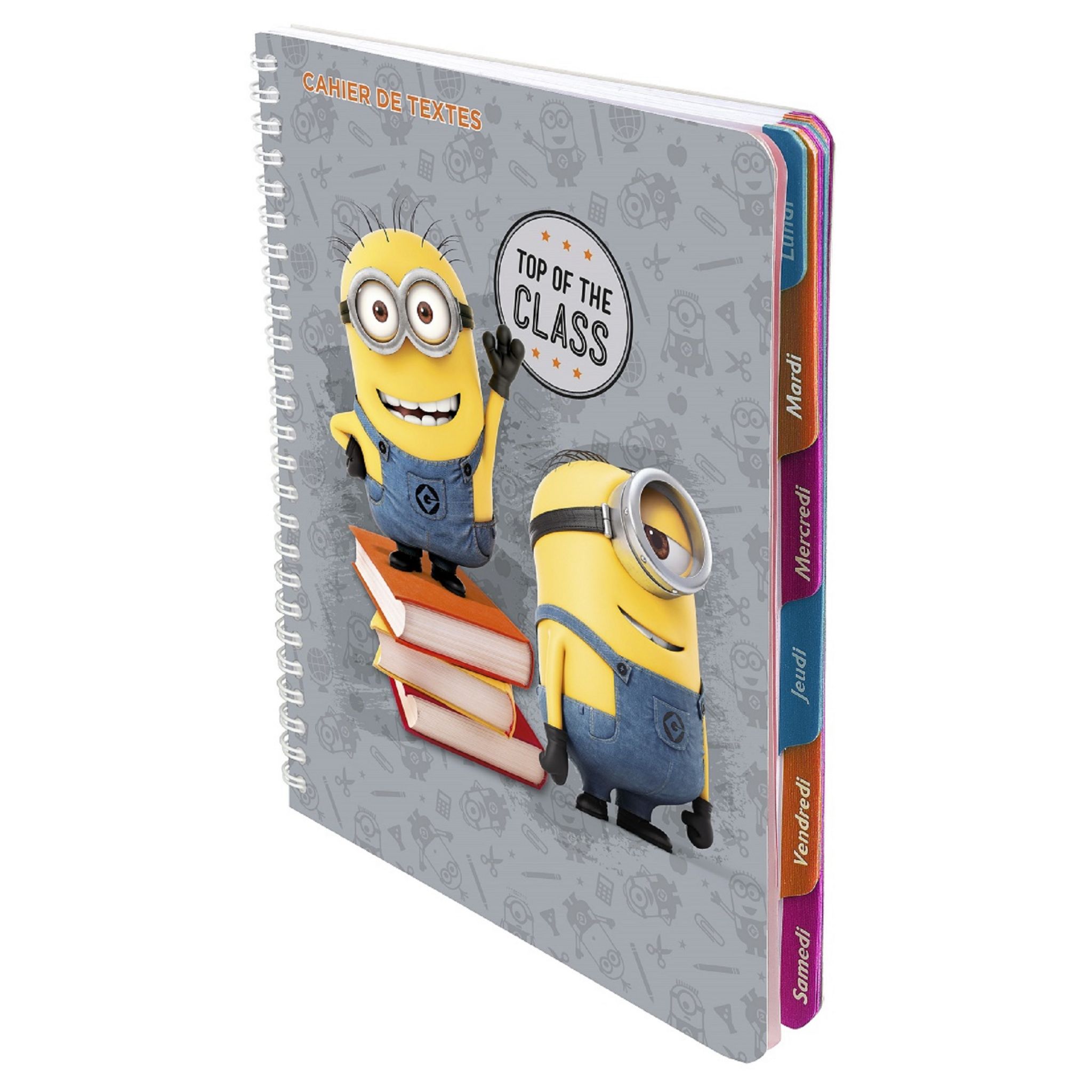 Cahier De Texte à Spirale 17x22cm 148 Pages Les Minions Top Of The ...