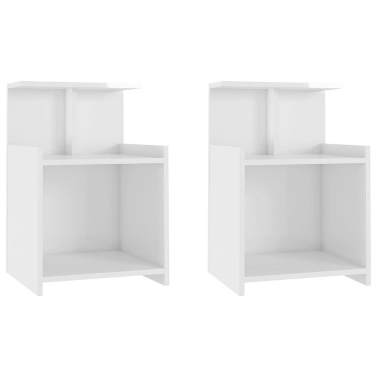 VIDAXL Tables de chevet 2 pcs Blanc brillant 40x35x60 cm Agglomere
