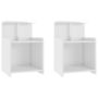 Voir la diapositive 2 : VIDAXL Tables de chevet 2 pcs Blanc brillant 40x35x60 cm Agglomere