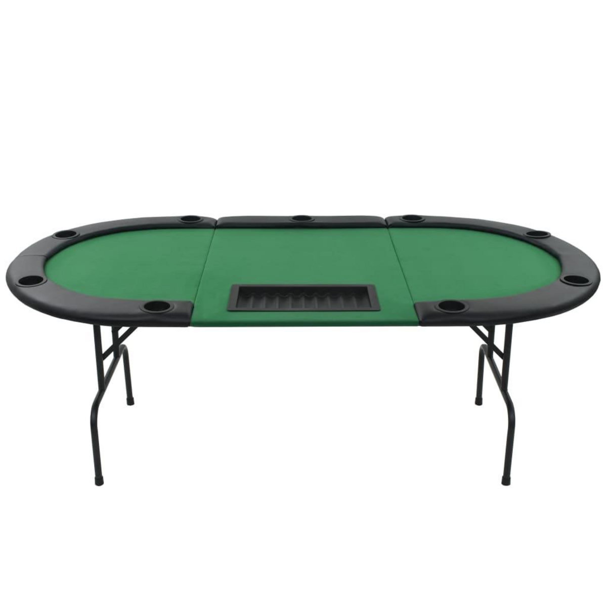 VIDAXL Table de poker pliable pour 9 joueurs 3 plis Ovale Vert