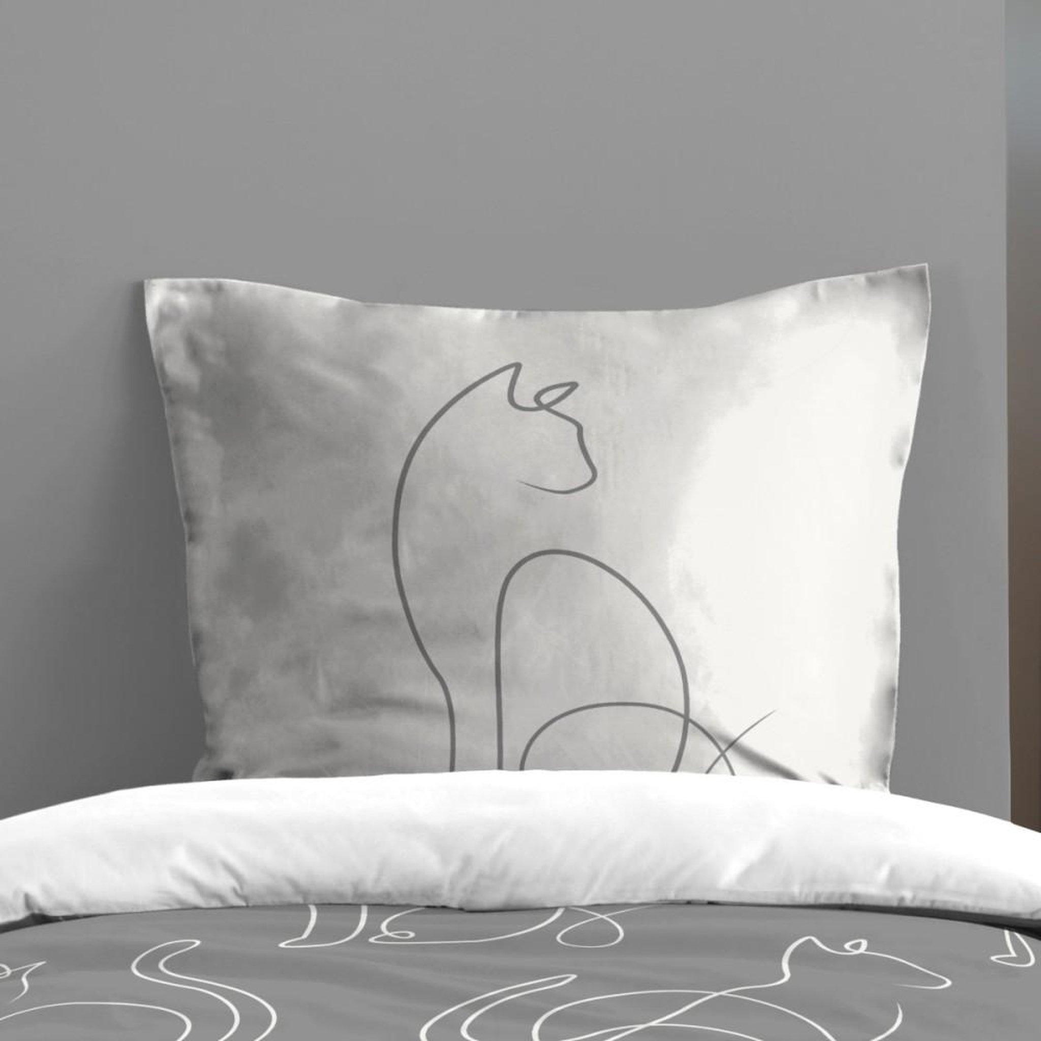 Voir la diapositive 2 : Lovely Casa Housse de couette 140x200 BERLIOZ + 1 taie 100% coton 57 fils