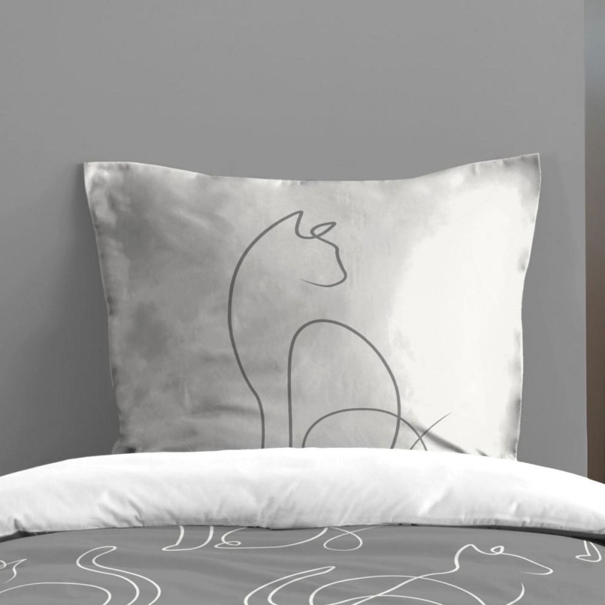 Lovely Casa Housse de couette 140x200 BERLIOZ + 1 taie 100% coton 57 fils