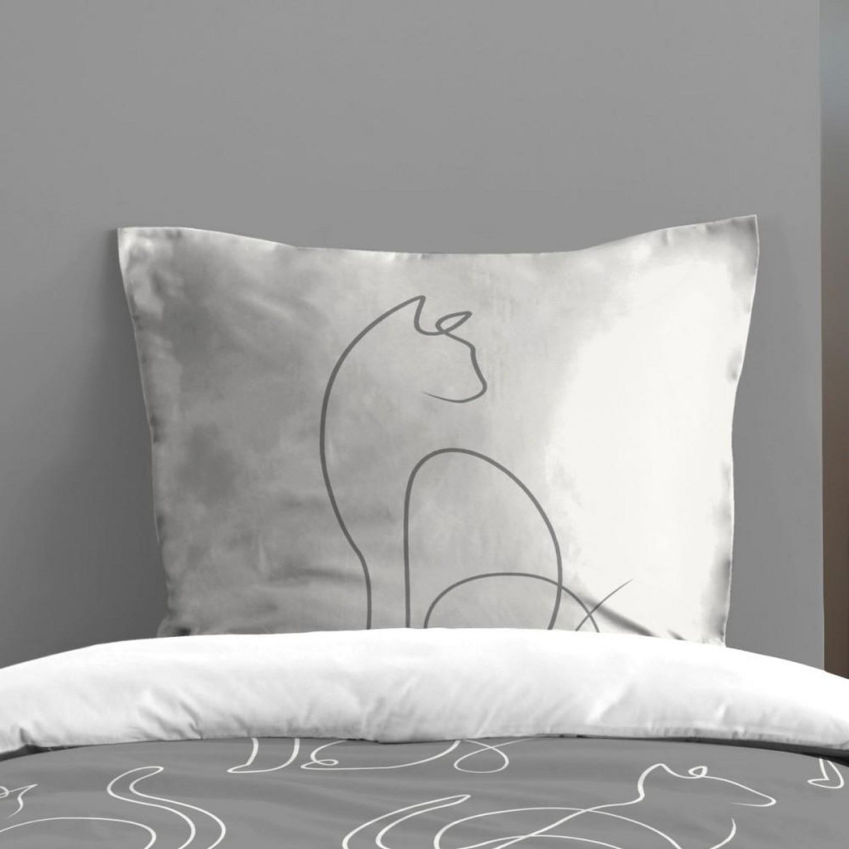 Lovely Casa Housse de couette 140x200 BERLIOZ + 1 taie 100% coton 57 fils