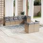 Voir la diapositive 1 : VIDAXL Salon de jardin avec coussins 8 pcs beige resine tressee