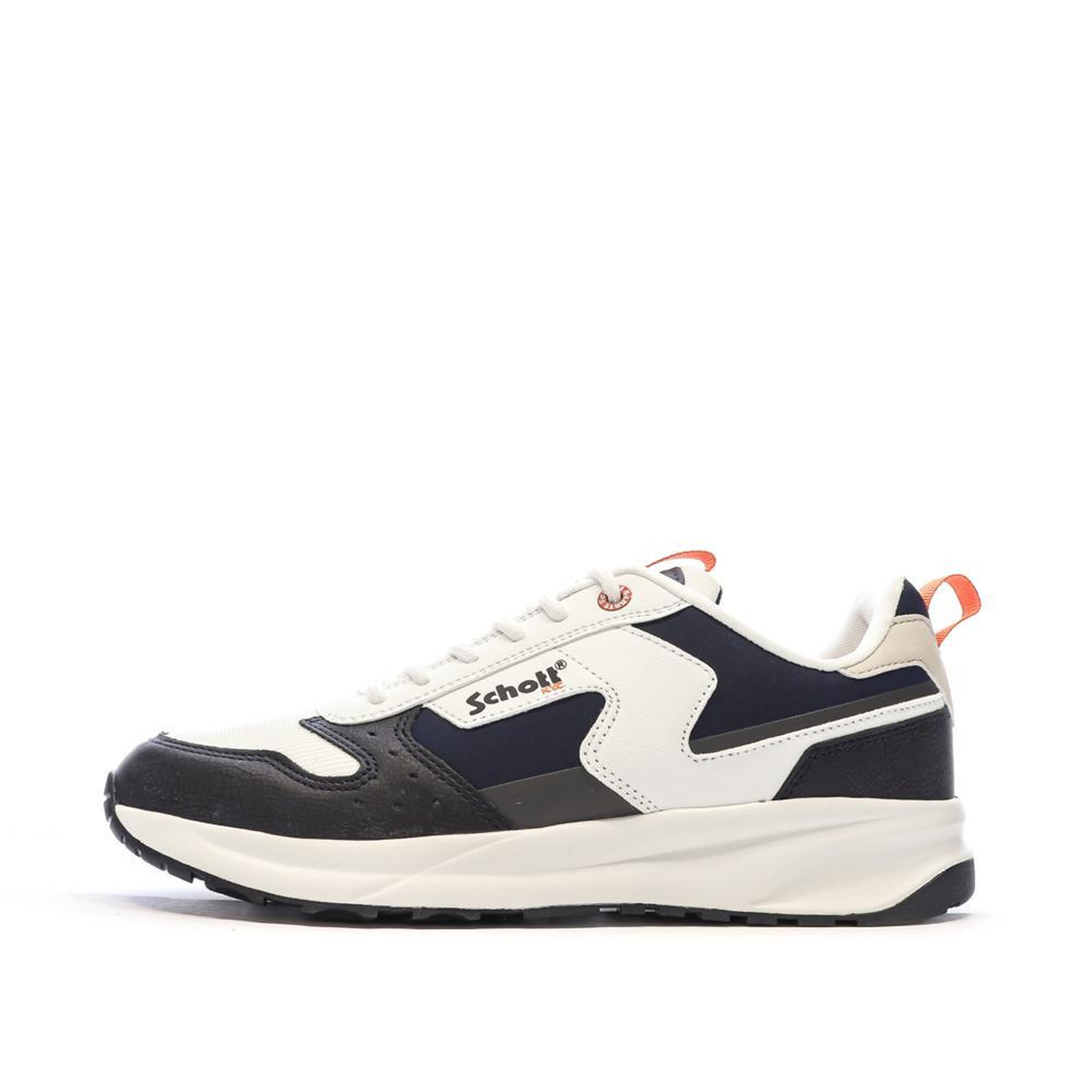 Voir la diapositive 1 : Schott Baskets Blanches/Noires Homme Schott Maki